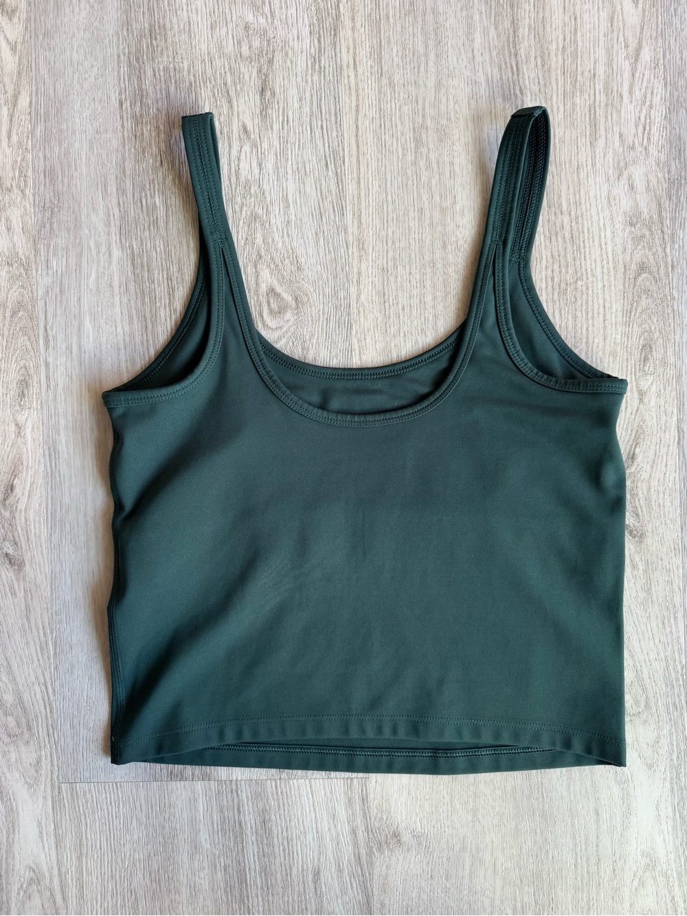 Girlfriend Collective Olive Army Green Gemma Scoop Cropped Tank Top Sports Bra M - Picture 6 of 8